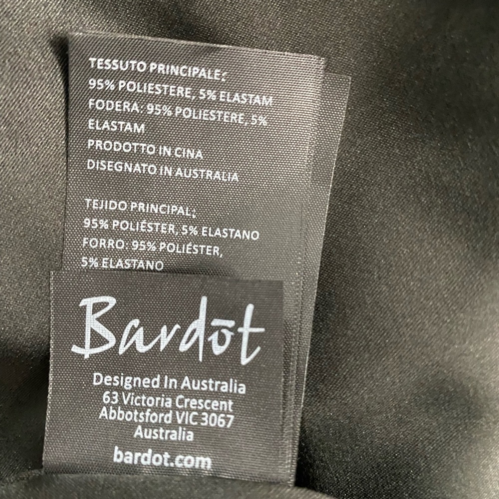 NWT BARDOT Black Off Shoulder Dress 6 - Picture 11 of 13